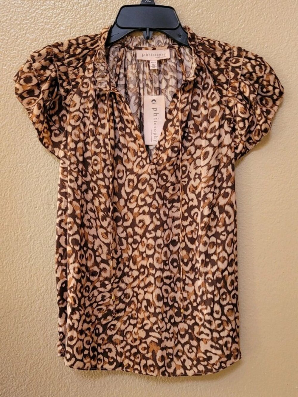 Philosophy Republic Clothing Women Blouse, Animal Print Philosophy Blouse, XS-L